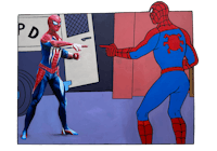 a painting of a spider - man and a spider - woman
